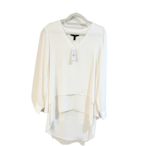 WHBM Long Sleeve V-Neck Ecru Tunic Size Medium NWT - Picture 5 of 9